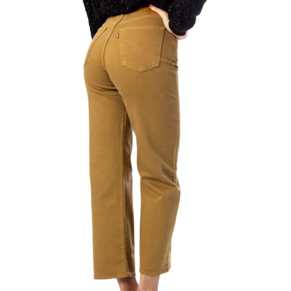 LEVI'S Ribcage Straight Ankle Brown Tan Jeans NWT - Picture 3 of 8